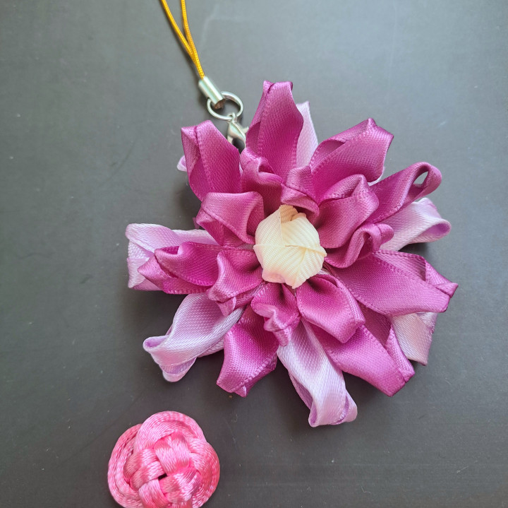蟹爪菊和菜の花掛飾 -紫 --材料包