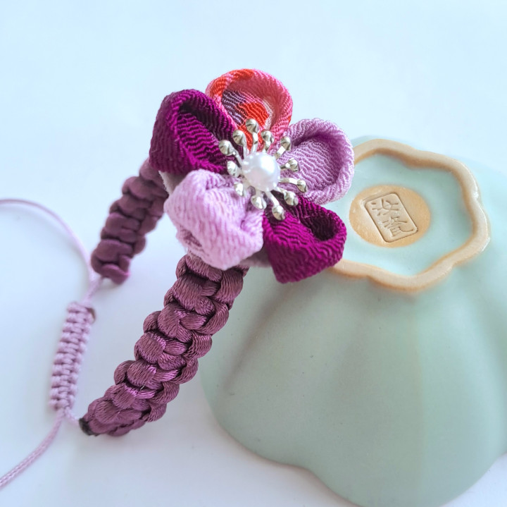 日式細工花編結手環